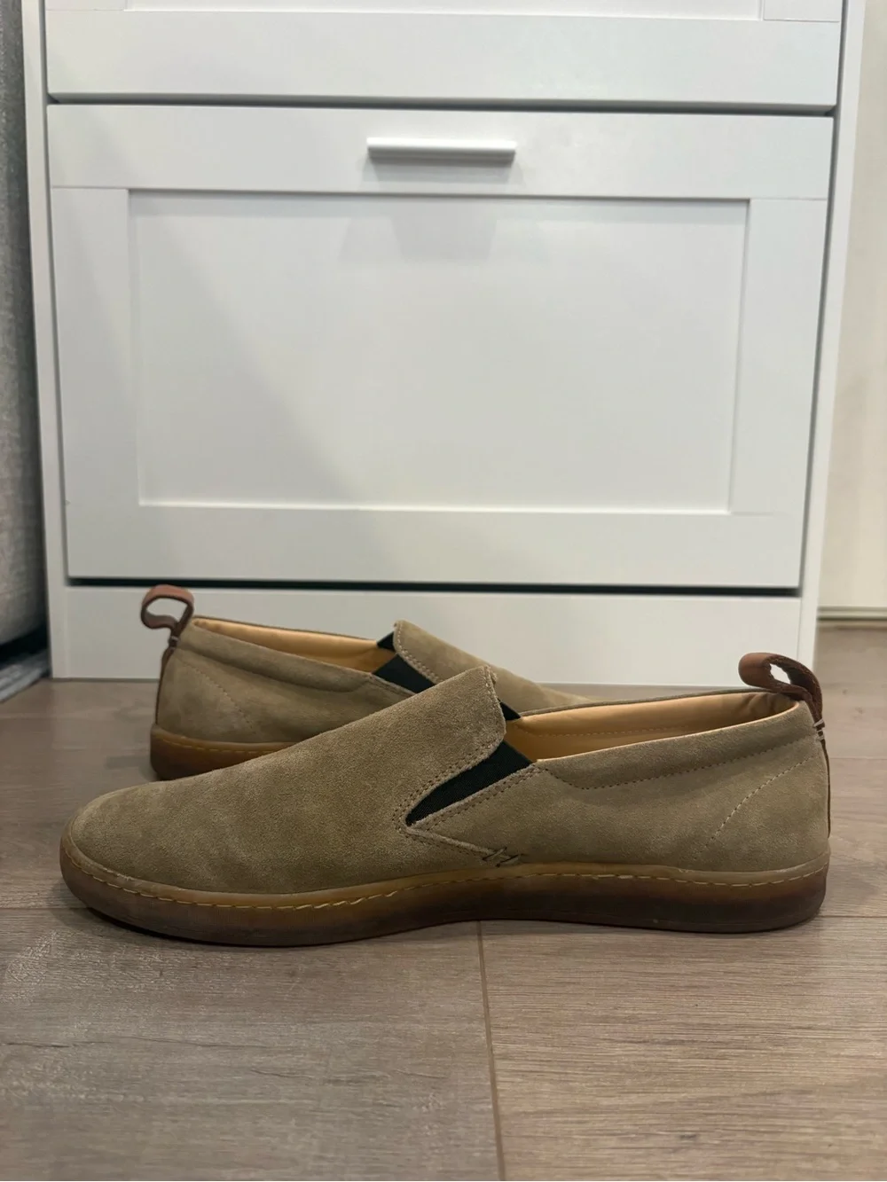 Luca Lactae Hevea Men's Sneakers Tan Brown Suede Slip-On Comfort Shoes Size 11